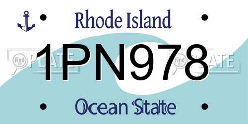 1PN978 Rhode Island License Plate