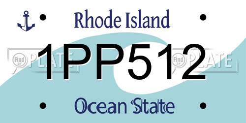 1PP512 Rhode Island License Plate