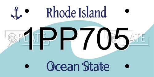 1PP705 Rhode Island License Plate