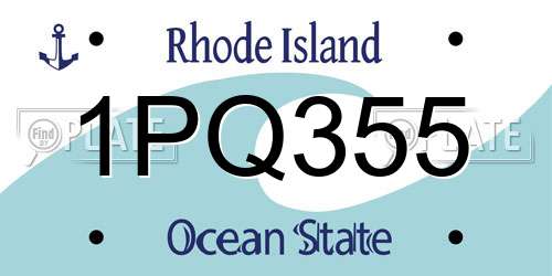 1PQ355 Rhode Island License Plate