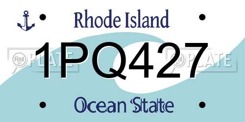 1PQ427 Rhode Island License Plate