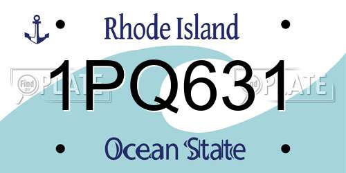 1PQ631 Rhode Island License Plate