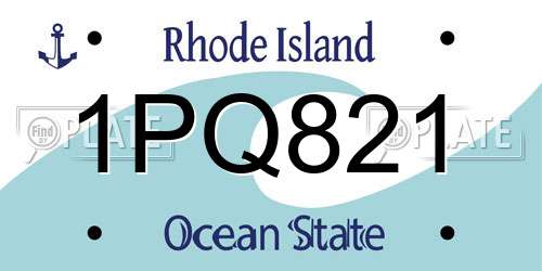 1PQ821 Rhode Island License Plate