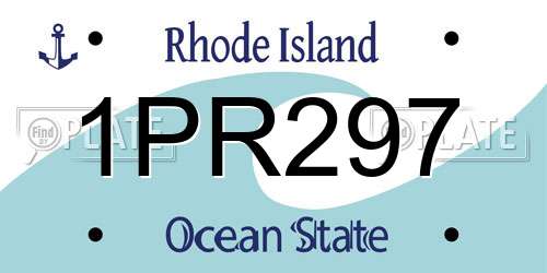 1PR297 Rhode Island License Plate