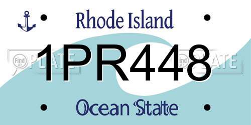 1PR448 Rhode Island License Plate