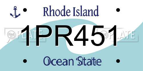 1PR451 Rhode Island License Plate