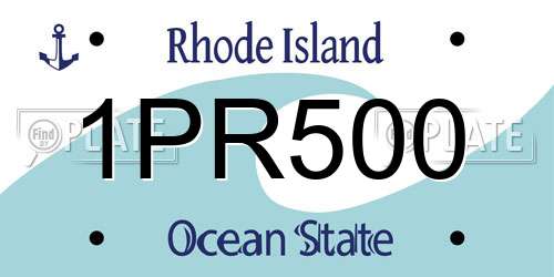 1PR500 Rhode Island License Plate
