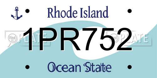 1PR752 Rhode Island License Plate