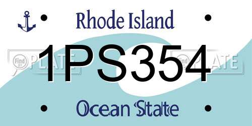 1PS354 Rhode Island License Plate