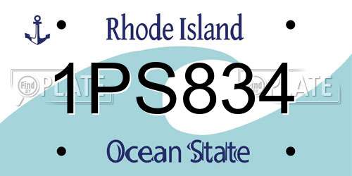 1PS834 Rhode Island License Plate