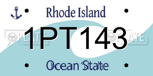 1PT143 Rhode Island License Plate