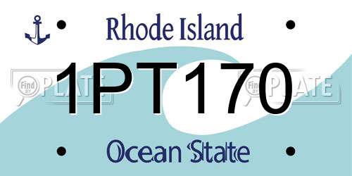 1PT170 Rhode Island License Plate