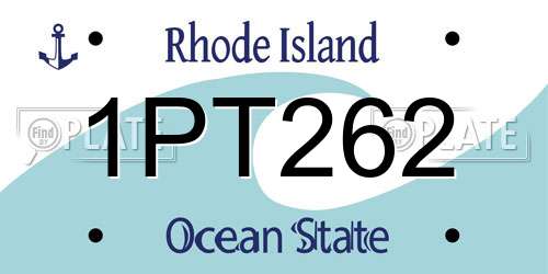 1PT262 Rhode Island License Plate