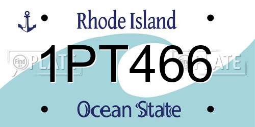 1PT466 Rhode Island License Plate