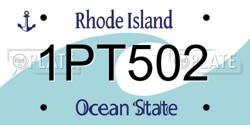 1PT502 Rhode Island License Plate