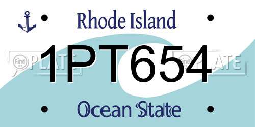 1PT654 Rhode Island License Plate