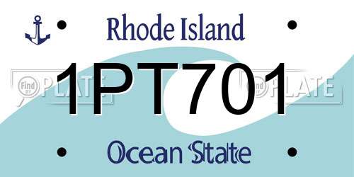 1PT701 Rhode Island License Plate