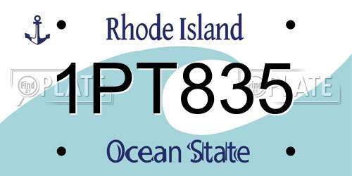 1PT835 Rhode Island License Plate