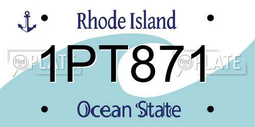 1PT871 Rhode Island License Plate