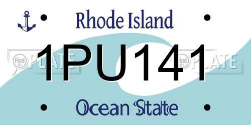 1PU141 Rhode Island License Plate