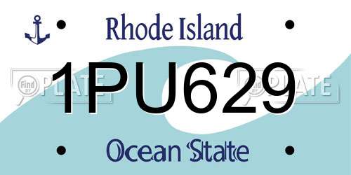 1PU629 Rhode Island License Plate