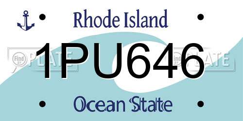 1PU646 Rhode Island License Plate