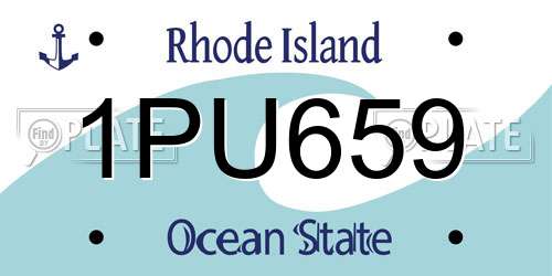 1PU659 Rhode Island License Plate