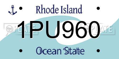 1PU960 Rhode Island License Plate