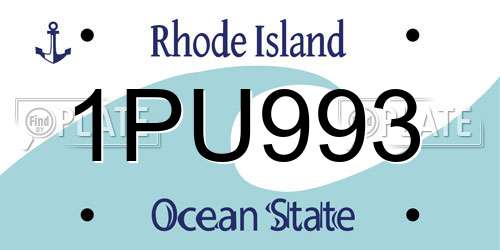 1PU993 Rhode Island License Plate