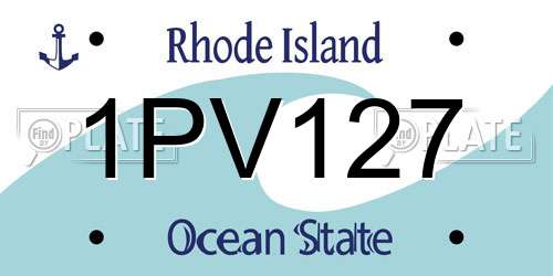 1PV127 Rhode Island License Plate