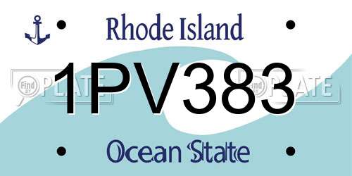 1PV383 Rhode Island License Plate