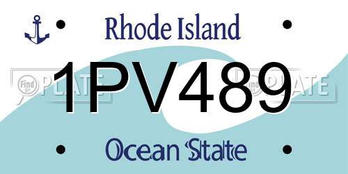1PV489 Rhode Island License Plate