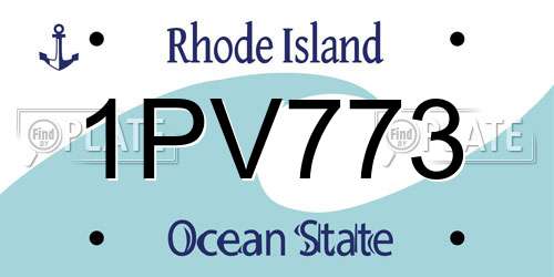 1PV773 Rhode Island License Plate