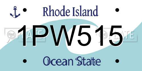 1PW515 Rhode Island License Plate