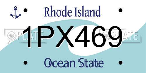 1PX469 Rhode Island License Plate