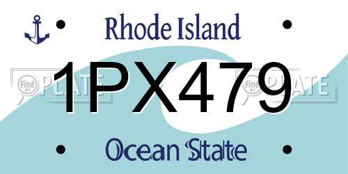 1PX479 Rhode Island License Plate