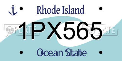 1PX565 Rhode Island License Plate