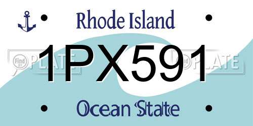 1PX591 Rhode Island License Plate