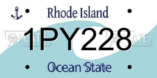 1PY228 Rhode Island License Plate