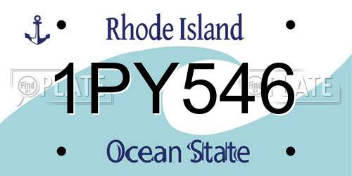1PY546 Rhode Island License Plate