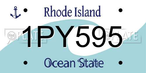1PY595 Rhode Island License Plate