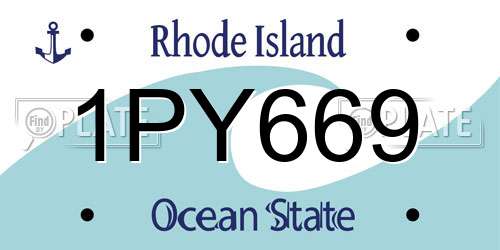 1PY669 Rhode Island License Plate