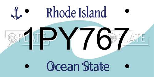 1PY767 Rhode Island License Plate