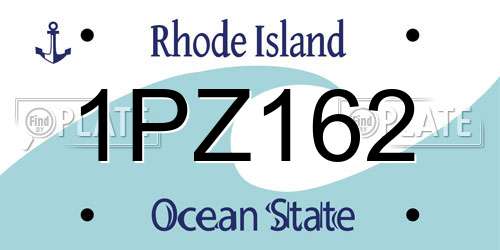 1PZ162 Rhode Island License Plate