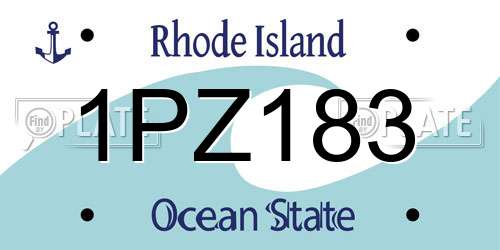 1PZ183 Rhode Island License Plate