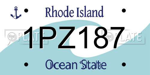 1PZ187 Rhode Island License Plate