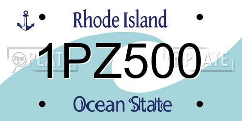 1PZ500 Rhode Island License Plate