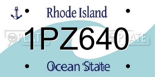 1PZ640 Rhode Island License Plate