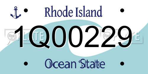 1Q00229 Rhode Island License Plate