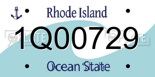 1Q00729 Rhode Island License Plate